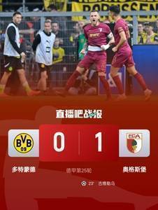 近5场首败！多特0-1奥格斯堡 布兰特进球无效古维勒乌头球制胜